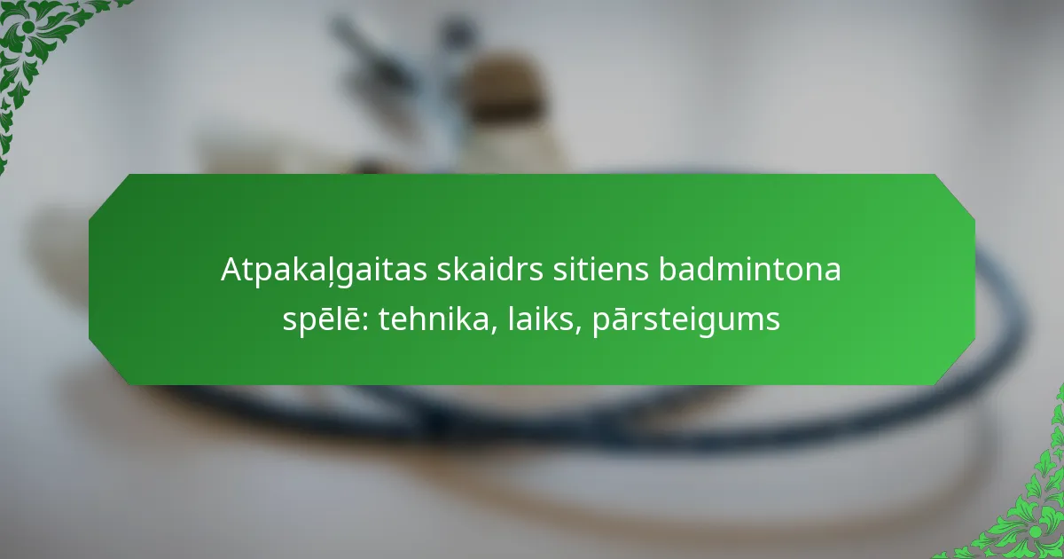Atpakaļgaitas skaidrs sitiens badmintona spēlē: tehnika, laiks, pārsteigums