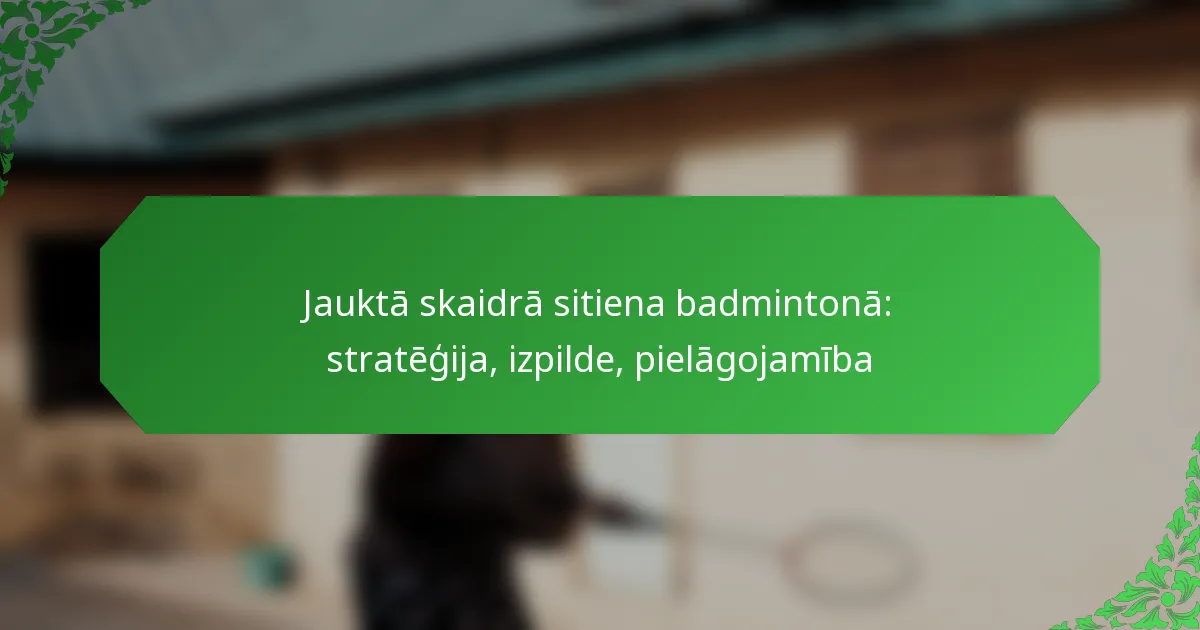 Jauktā skaidrā sitiena badmintonā: stratēģija, izpilde, pielāgojamība