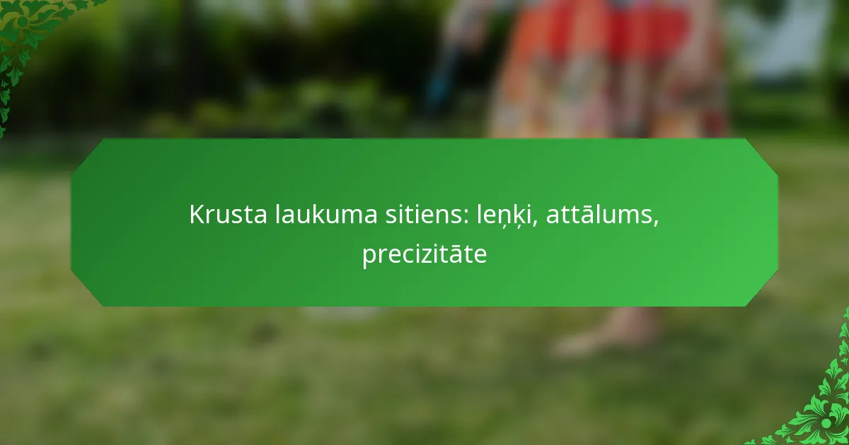 Krusta laukuma sitiens: leņķi, attālums, precizitāte