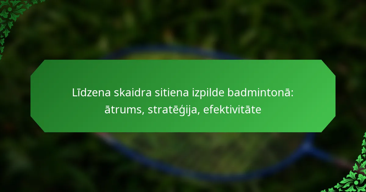 Līdzena skaidra sitiena izpilde badmintonā: ātrums, stratēģija, efektivitāte