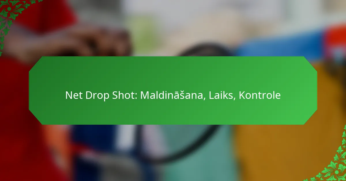 Net Drop Shot: Maldināšana, Laiks, Kontrole