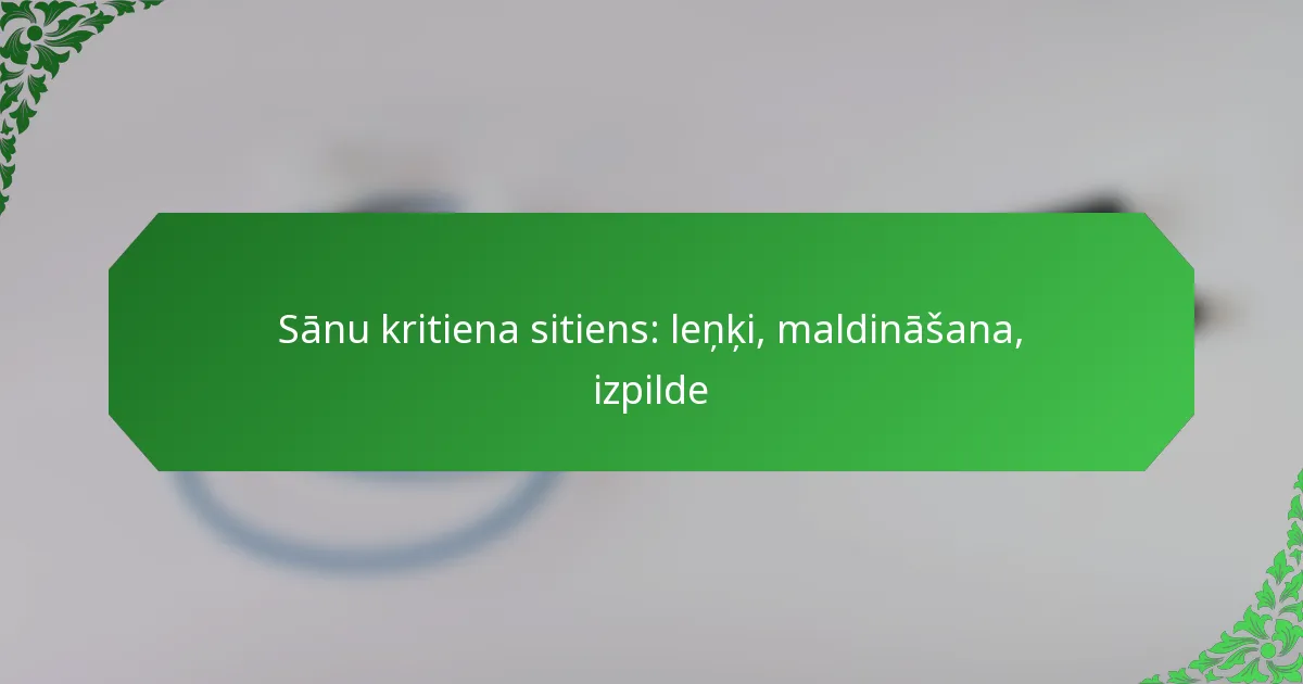 Sānu kritiena sitiens: leņķi, maldināšana, izpilde