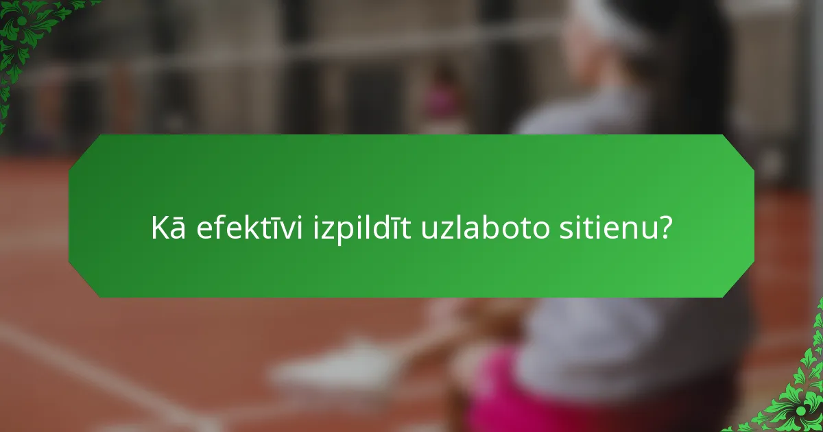 Kā efektīvi izpildīt uzlaboto sitienu?