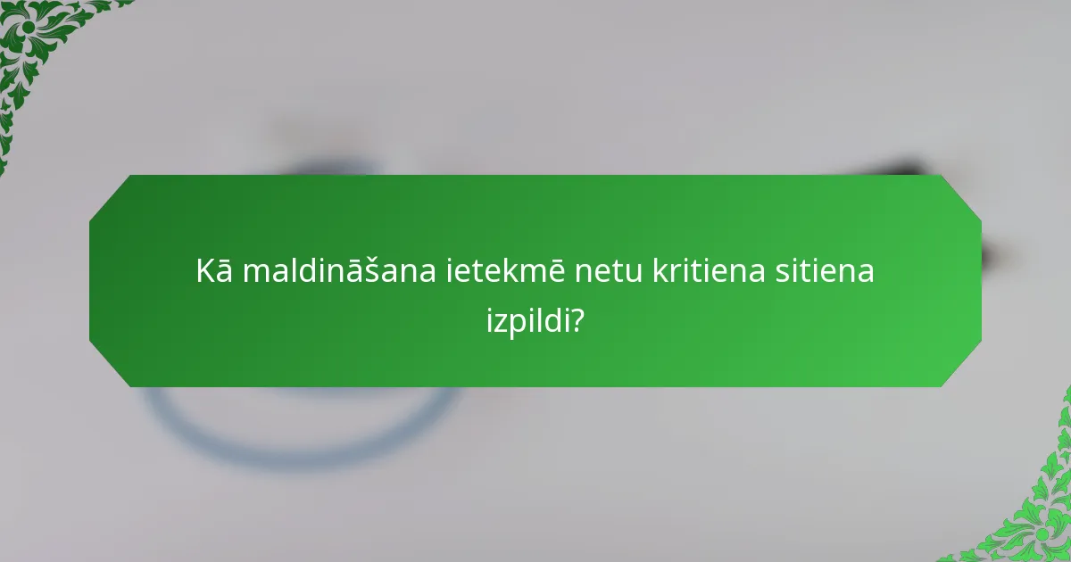Kā maldināšana ietekmē netu kritiena sitiena izpildi?
