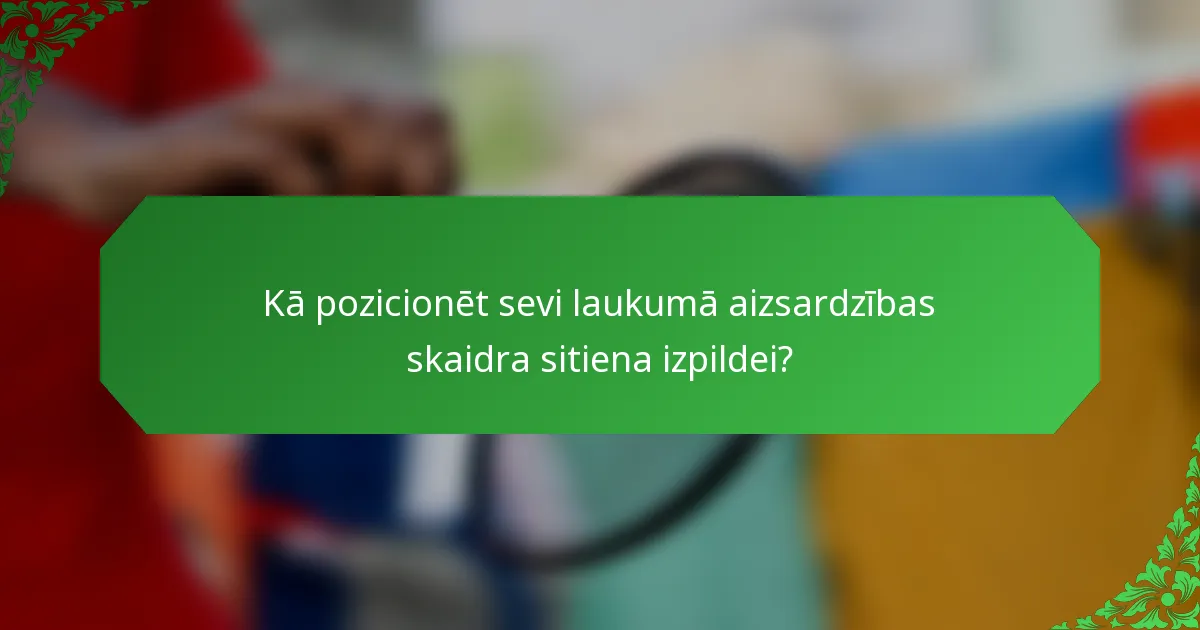 Kā pozicionēt sevi laukumā aizsardzības skaidra sitiena izpildei?