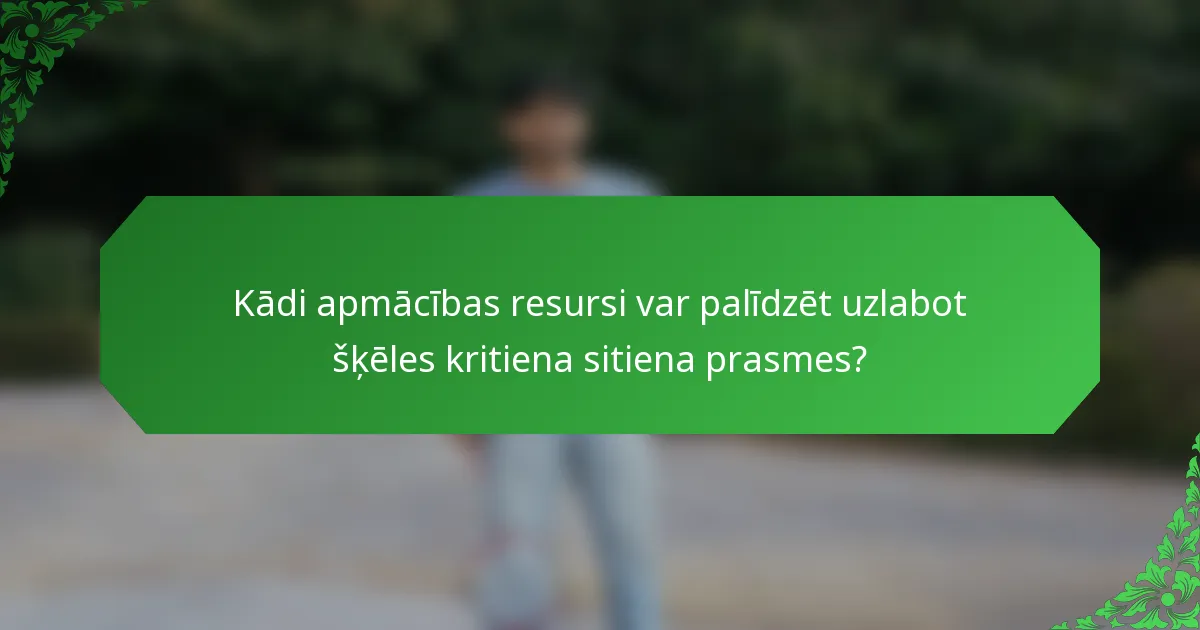 Kādi apmācības resursi var palīdzēt uzlabot šķēles kritiena sitiena prasmes?