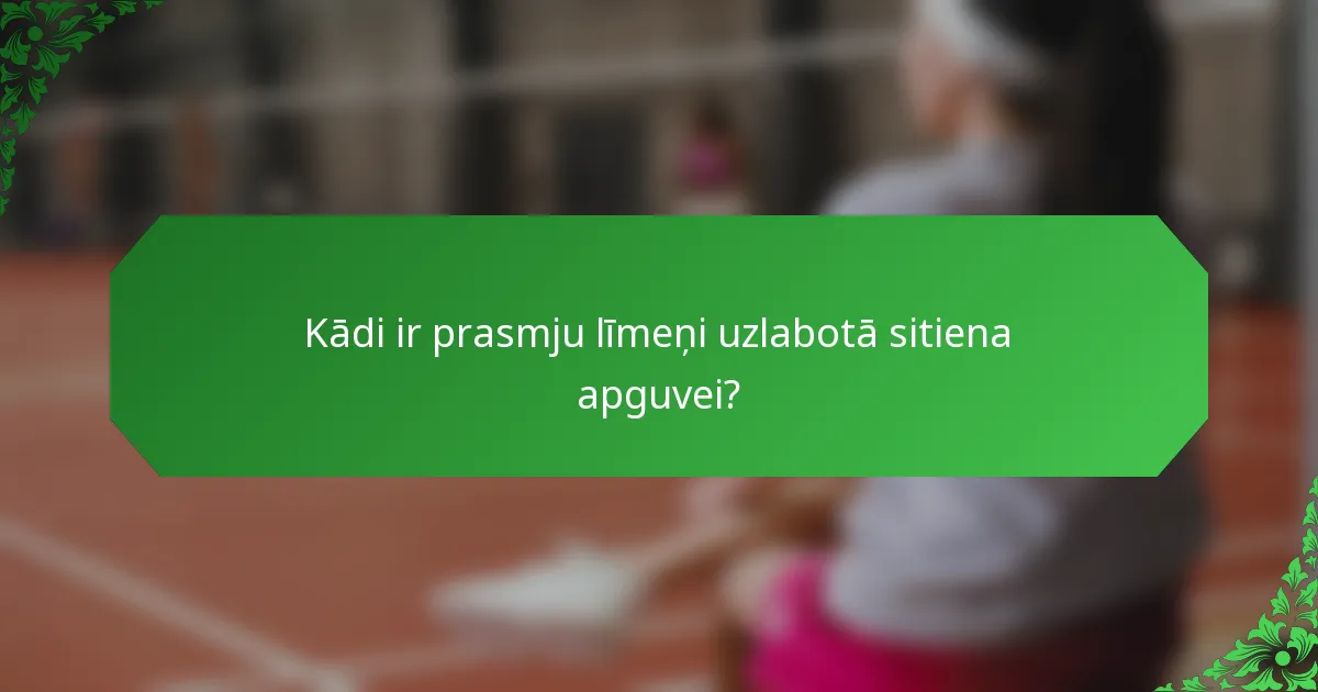 Kādi ir prasmju līmeņi uzlabotā sitiena apguvei?
